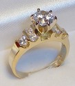 Vintage 10K Yellow Gold Cubic Zirconia Ring (8) 