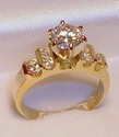 Vintage 10K Yellow Gold Cubic Zirconia Ring (8) 