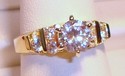 Vintage 10K Yellow Gold Cubic Zirconia Ring (8) 