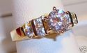 Vintage 10K Yellow Gold Cubic Zirconia Ring (8) 