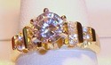 Vintage 10K Yellow Gold Cubic Zirconia Ring (8) 