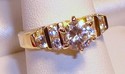 Vintage 10K Yellow Gold Cubic Zirconia Ring (8) 