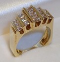 Vintage 10K Yellow Gold Cubic Zirconia Ring (6¼) 