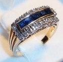 Vintage 585 14K Gold Sapphire & Diamond Ring (7½)