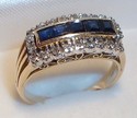 Vintage 585 14K Gold Sapphire & Diamond Ring (7½)