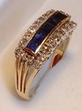 Vintage 585 14K Gold Sapphire & Diamond Ring (7½)