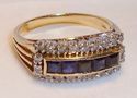 Vintage 585 14K Gold Sapphire & Diamond Ring (7½)