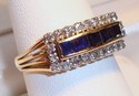 Vintage 585 14K Gold Sapphire & Diamond Ring (7½)