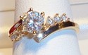 Vintage DQ 14K Yellow Gold Cubic Zirconia Ring (9)