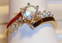 Vintage DQ 14K Yellow Gold Cubic Zirconia Ring (9)