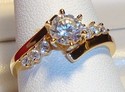 Vintage DQ 14K Yellow Gold Cubic Zirconia Ring (9)