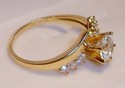 Vintage DQ 14K Yellow Gold Cubic Zirconia Ring (9)