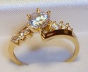 Vintage DQ 14K Yellow Gold Cubic Zirconia Ring (9)