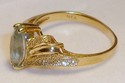 Vintage 14K Yellow Gold Aquamarine Florentine Ring