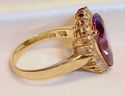 QVC 14K Yellow Gold Purple/Clear Cubic Zirconia Ri