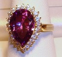 QVC 14K Yellow Gold Purple/Clear Cubic Zirconia Ri