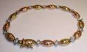 Vintage 10K Gold Cubic Zirconia Elephant Bracelet,