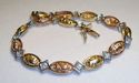 Vintage 10K Gold Cubic Zirconia Elephant Bracelet,