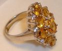 Vintage 925 Sterling Silver Citrine & CZ Ring, (6)