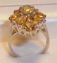 Vintage 925 Sterling Silver Citrine & CZ Ring, (6)