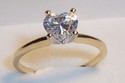 Vintage 14K Yellow Gold Heart Cubic Zirconia Ring 