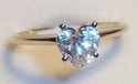 Vintage 14K Yellow Gold Heart Cubic Zirconia Ring 