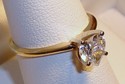 Vintage 14K Yellow Gold Heart Cubic Zirconia Ring 