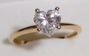 Vintage 14K Yellow Gold Heart Cubic Zirconia Ring 