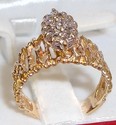 Vintage AJ © 14K Yellow Gold .25ct. Diamond Ring 