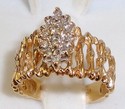 Vintage AJ © 14K Yellow Gold .25ct. Diamond Ring 