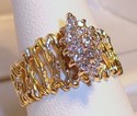 Vintage AJ © 14K Yellow Gold .25ct. Diamond Ring 