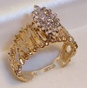 Vintage AJ © 14K Yellow Gold .25ct. Diamond Ring 