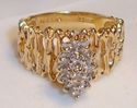 Vintage AJ © 14K Yellow Gold .25ct. Diamond Ring 