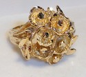 Vintage 14K Yellow Solid Gold Floral Ring (7¾) 