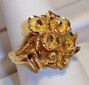 Vintage 14K Yellow Solid Gold Floral Ring (7¾) 