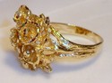 Vintage 14K Yellow Solid Gold Floral Ring (7¾) 