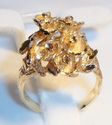 Vintage 14K Yellow Solid Gold Floral Ring (7¾) 