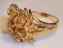 Vintage 14K Yellow Solid Gold Floral Ring (7¾) 