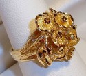 Vintage 14K Yellow Solid Gold Floral Ring (7¾) 