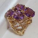 Vintage 14K Yellow Gold Amethyst Ring (7) 