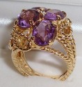 Vintage 14K Yellow Gold Amethyst Ring (7) 