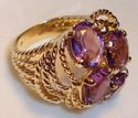 Vintage 14K Yellow Gold Amethyst Ring (7) 