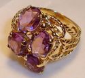 Vintage 14K Yellow Gold Amethyst Ring (7) 