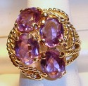 Vintage 14K Yellow Gold Amethyst Ring (7) 