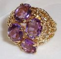 Vintage 14K Yellow Gold Amethyst Ring (7) 