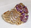 Vintage 14K Yellow Gold Amethyst Ring (7) 