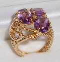 Vintage 14K Yellow Gold Amethyst Ring (7) 