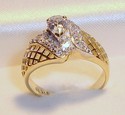 Vintage 14K Yellow Gold Cubic Zirconia Ring (6¾) 