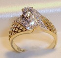 Vintage 14K Yellow Gold Cubic Zirconia Ring (6¾) 