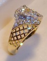 Vintage 14K Yellow Gold Cubic Zirconia Ring (6¾) 